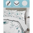 thumbnail image 4 of Quilts Twin Size Bedding Set, Turquoise Flowers Lightweight Quilted Comforter, Farmhouse Spring Botanical Floral Soft Reversible Bedspread Coverlet with Pillow Covers for All Season, 68" x 86", 4 of 7