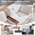 thumbnail image 4 of Holaki L-Shaped Modular Sectional Sofa with Ottoman, 6-Seater Oversized Sectional Couches for Living Room, Wide Seat Down-Filled Sofa with 2 Built-in Side Tables & Storage Space, White, 4 of 9