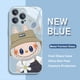 thumbnail image 3 of Bonita funda de teléfono de color metálico con dibujos animados de Labubu para iPhone X XR XS 16 15 14 13 12 Mini 11 Pro Max 7 8 SE 20 Plus, carcasa rígida de vidrio, 3 of 5