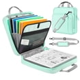 thumbnail image 3 of MoKo Zipper Binder with Strap Handle, 2 inch 3 Ring 500 Sheet Capacity Multi-Pockets Binder Organizer, School Office Supplies, Mint Green, 3 of 9