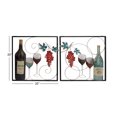 thumbnail image 3 of DecMode Multi Colored Metal Wine Wall Decor with Grapes Detailing (2 Count), 3 of 7