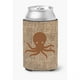 thumbnail image 1 of Aislante de bebidas de arpillera de pulpo y lata o botella marrón, 1 of 1