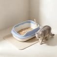 thumbnail image 6 of HOARBOEG Semi-Enclosed Cat Litter Box with Top Entry Lid and High Sides, Odor Control Covered Kitty Litter Pan with Scoop Filter for Anti Scatter, Indoor Cat Toilet Light Blue, 6 of 6