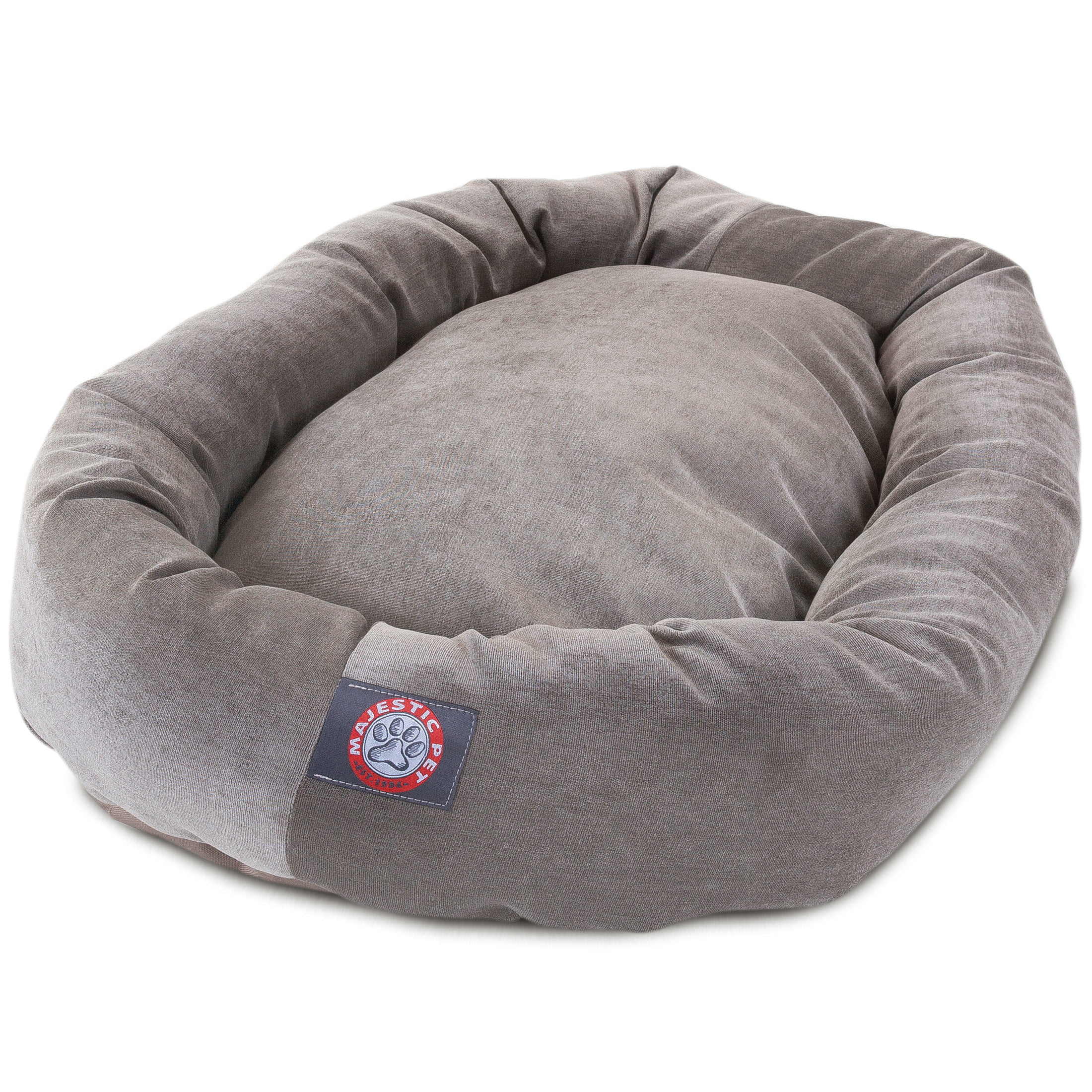 Majestic Pet Villa Velvet Bagel Pet Bed for Dogs, Calming Dog Bed Washable, Extra Large, Vintage
