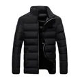 thumbnail image 3 of Parka cálida de estilo europeo para hombre, chaqueta informal de moda para invierno, chaqueta rellena de algodón a prueba de viento con cuello levantado sólido, 2024, 3 of 5
