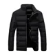 thumbnail image 3 of Parka cálida de estilo europeo para hombre, chaqueta informal de moda para invierno, chaqueta rellena de algodón a prueba de viento con cuello levantado sólido, 2024, 3 of 5