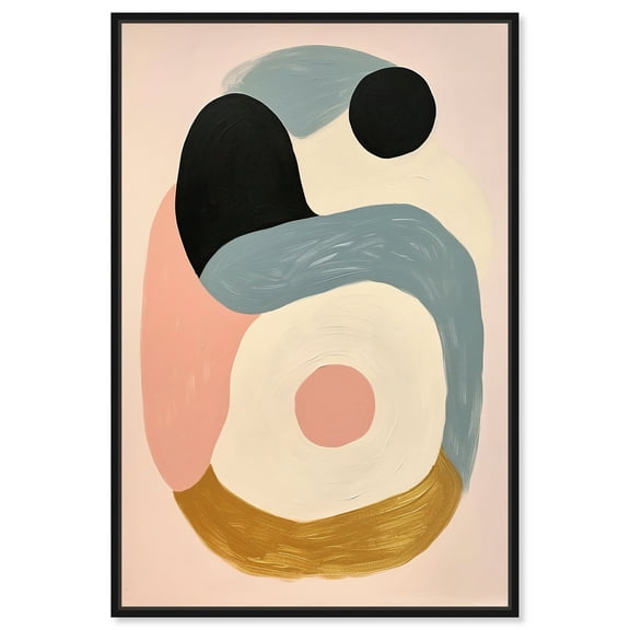 Either Six Or's Contemporary Abstract Shapes Trendy Canvas Wall Art by Art Remedy, Black Floater Frame, 10"x15"