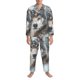 thumbnail image 3 of Balery Majestic Snowy Wolf Pijama para Hombre de Dos Piezas con Manga Larga, Conjunto de Dormir y Descanso Suave con Bolsillos-X-Large, 3 of 7