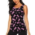 thumbnail image 1 of Fotbe Breast Cancer Awareness Blusas Sin Mangas para Mujer – Estilo Casual, Corte Suelto, Slim-Fit, Cuello Redondo Deportivo, Tops de Verano para Gimnasio y Yoga-X-Large, 1 of 7