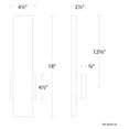 thumbnail image 7 of WAC Lighting Stag 18" 3-CCT 4000K Aluminum Indoor/Outdoor Wall Light in Gray, 7 of 7