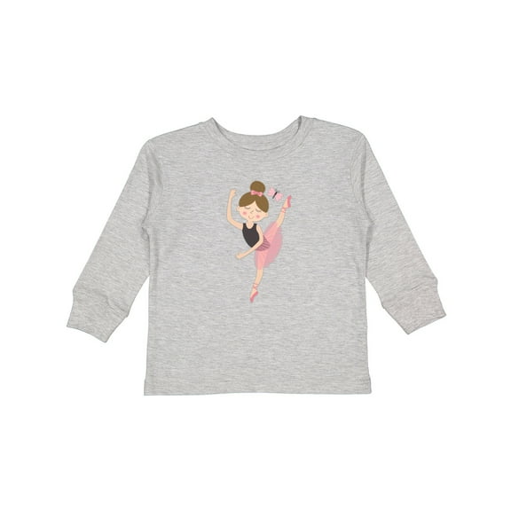 Inktastic Ballet Dancer for Little Girls Girls Long Sleeve Toddler T-Shirt