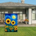 thumbnail image 3 of AMHNF Linen Garden Flag with Sunflowers and Starry Night Design for Spring Summer Home Outdoor Garden Yard Door Decor 12x18 inch, 3 of 5