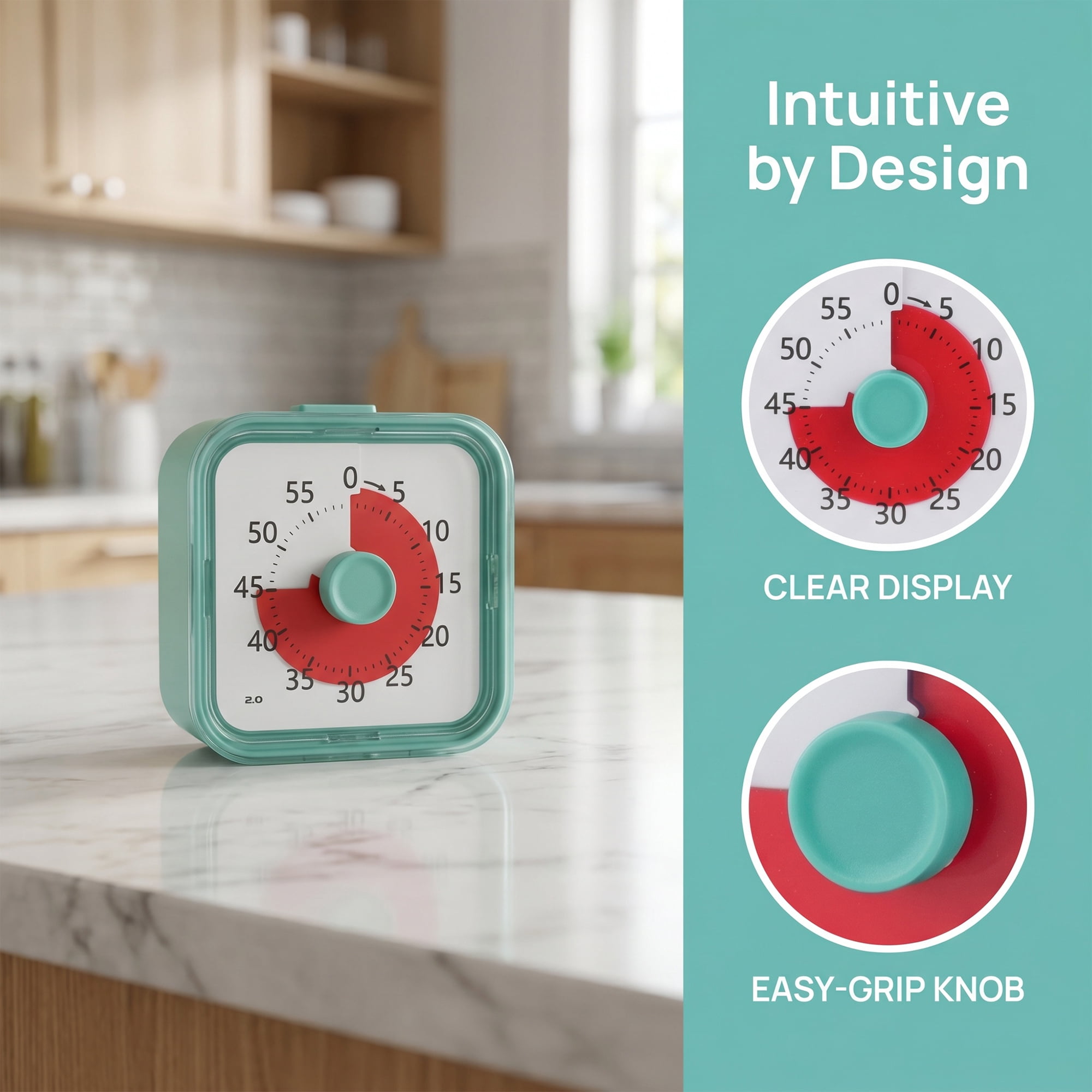 Unique Bargains 60 Minute Kitchen Digital Visual Timer for Studying Blue-A