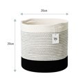 thumbnail image 5 of Spliced Cotton Rope Plant Basket Modern Woven Storage Basket for Floor Indoor Planter,Decorative Flower Pots Cover Laundry Bin with Handle Rustic Home Decor,White+Black, 5 of 8