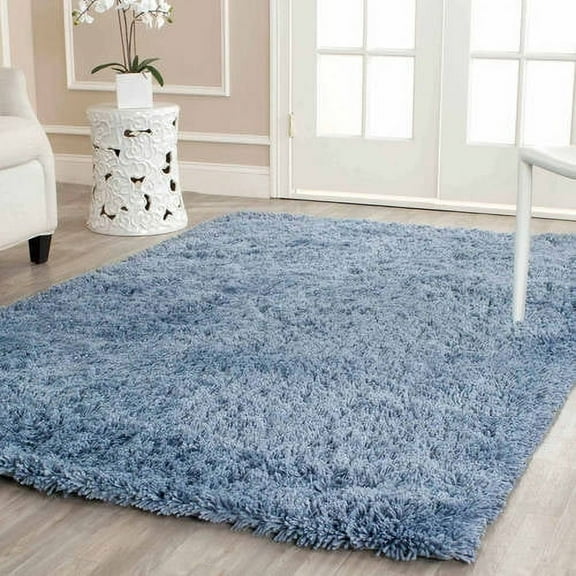 SAFAVIEH Glen Solid Plush Shag Area Rug, Light Blue, 8'6" x 11'6"