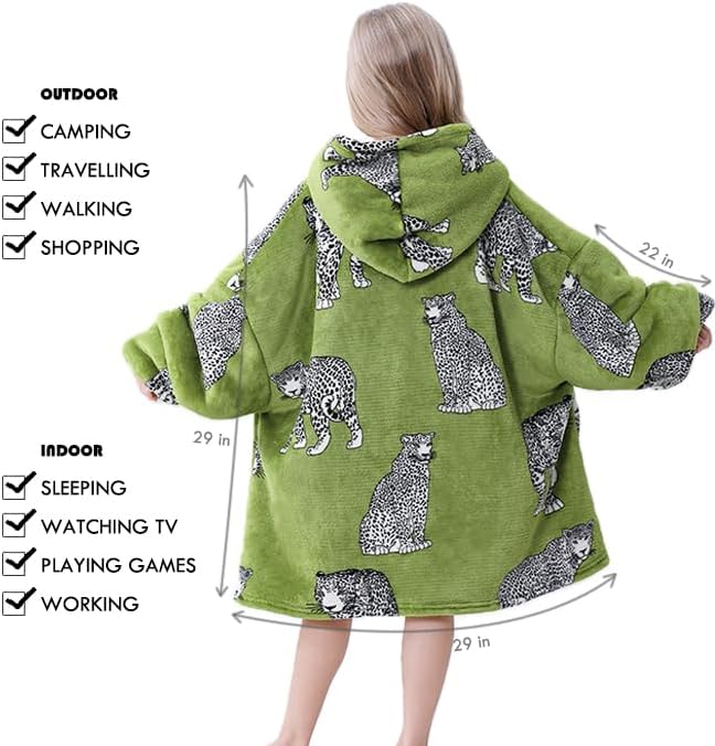 Moderong Wearable Blanket Hoodie Oversize Sherpa Fleece Hooded Blanket for Adults and Kids Snuggie Sweatshirt for Women Men