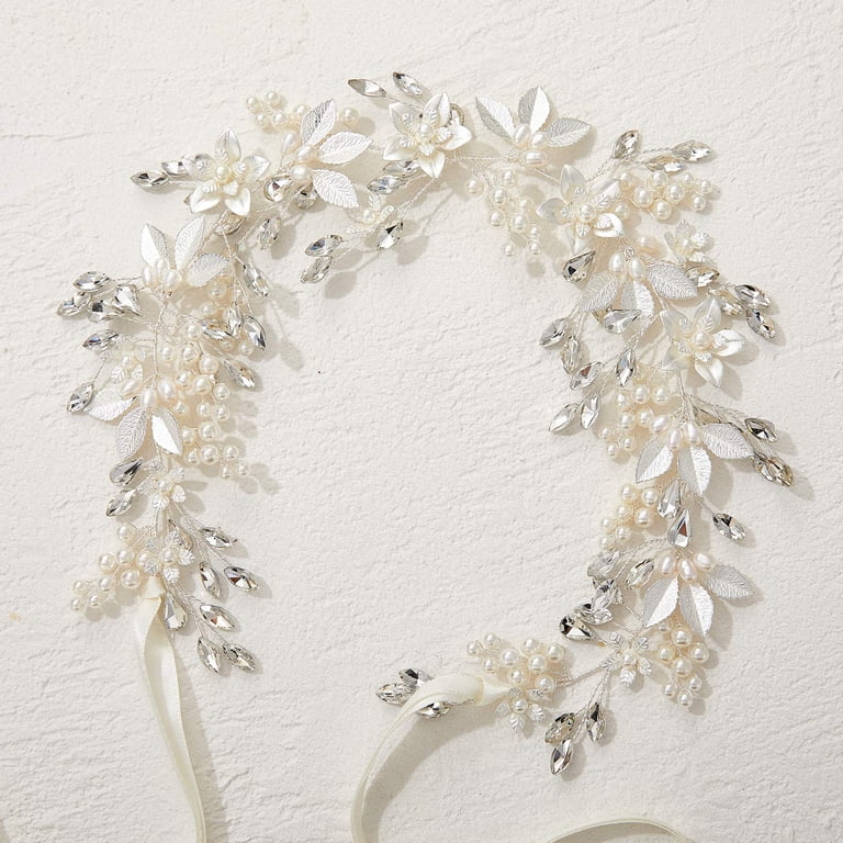 Handmade Rhinestone Wedding Headband Flower-Leaf Bridal Headpieces for Wedding Handmade Rhinestone Wedding Headband Flower-Leaf Bridal  main image 3