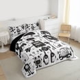 thumbnail image 3 of Homewish Cute Cartoon Robot Full Size Comforter Sets,Intelligent Machine Bedding Comforter Set,Gray White Bedding Sets For Boys Kids,.Breathable Home Decor Reversible,3pcs, 3 of 8