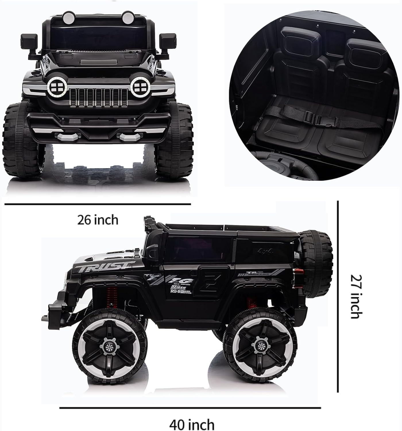 Yesfashion 12V Ride on Car Off-Road Electric SUV Ride on Toy 25W*2 Battery Powered Ride on Toy Vehicle with Remote Control MP3 LED Lights Off-Road Tires