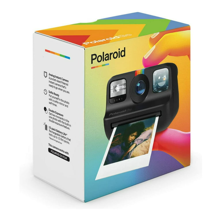 Polaroid Go Instant Camera (Black) with Film Double Packs and Photobox Kit