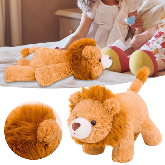 Goowood Weighted Stuffed Animal Lion Sensory Plush Toy 15 inch Yellow Weighted Plush Throw Pillow for Kids and Adults Calming Cuddle Gift