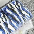 thumbnail image 6 of Home Soft Things Multi Jacquard Faux Fur Ottoman - Blue - 19x13x17", 6 of 9