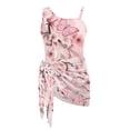 thumbnail image 7 of SEANATIVE Girls Swimsuit and Cover Up Set One Piece Bathing Suit See-through Mesh Skirt, 2 Piece Back Cut Out Design Swimwear, Size 15-16 Years, Butterfly Floral Pink, 7 of 7