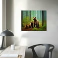 thumbnail image 3 of Nawypu Brown Bear Wall Art for Kids Room, PIY Cute Animal Canvas Painting of Mother and Cub in Old-Growth Forest Picture, Adorable Family Wildlife Decor (1" Thick, Waterproof, Bracket Mounted, 3 of 4