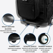 J World Boys And Girls Duo 18 Rolling Backpack And Lunch Bag For School And Travel, Black