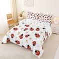 thumbnail image 2 of Erosebridal Cute Ladybug Full Size Comforter Sets for Girls, Chic Daisy Bedding Sets, Polka Dots Reversible, 3pcs, 2 of 6