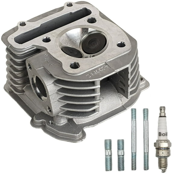 170cc GY6 62mm Big Bore Cylinder Head Assembly for Gy6 4-Stroke 170cc 180cc 200cc 1P63QML EFI Engines Compatible with TaoTao Bull 200 TANK 200 57mm Stud Spacing B-Block Valve