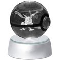 thumbnail image 2 of Lampe de Nuit à Base Rotative avec Boule de Cristal 3D et Design de Personnage (Mew 50MM), 2 of 5