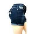 thumbnail image 3 of Give me Five Women's Plus Size Dark Blue Denim Jeans Short Stretch, 3 of 4