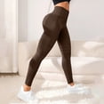 thumbnail image 6 of Resicozy 3D Cellulite Leggings Womens Compression High Waisted Compression Leggings Butt Lifting Workout Leggings Brown M, 6 of 7