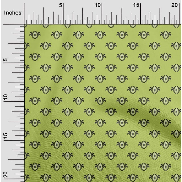 oneOone Cotton Silk Fabric Small Motif Ikat Print Fabric By Yard 42 Inch Wide