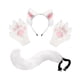 thumbnail image 3 of Conjunto de diadema con orejas de animal y guantes de cola para disfrazarse de una hermosa cola larga para fiestas temáticas. Blanco, 3 of 8