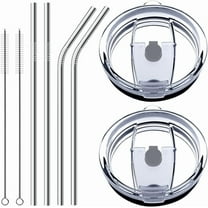 30 oz Tumbler Lids with Drinking Straws, Fits for YETI Rambler, Ozark Trail, Old Style Rtic and More, SENHAI Spill-Proof Splash Resistant Lids Covers for Stainless Steel Tumblers Cups - Set of 8