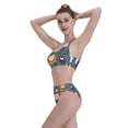 thumbnail image 6 of Picia Llama and Cactus Women's High Waisted Bikini Scoop Neck Swimsuit Two Pieces Bathing Suit-Large, 6 of 8