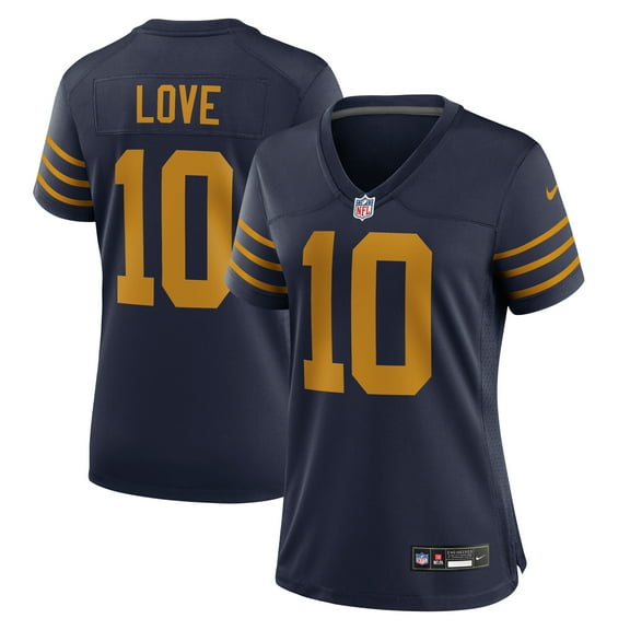 Women's Nike Jordan Love Navy Green Bay Packers The 1923 Classic Game Jersey