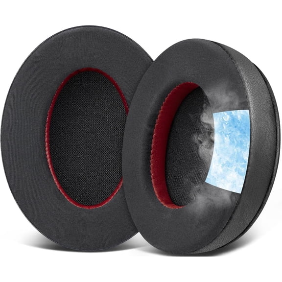 SOULWIT Cooling Gel Earpads for HyperX Cloud 2/3/1/Alpha/Flight/Stinger/Stinger2/Core/Pro, CloudX Stinger/Flight Series Headset - Black