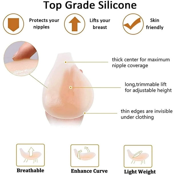 Adhesive Stick Bra Large Size, Silicone Strapless Bra, Resuable Breast Lift  Bras with Steel Ring, Sticky Invisible Bra for Women (Size : DDD)