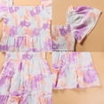 thumbnail image 3 of IBTOM CASTLE Mommy and Me Dress Summer Casual Boho Floral A-Line Ruffled Flowy Beach Hawaiian Vacation Maxi Dress S Purple Tie Dye, 3 of 8