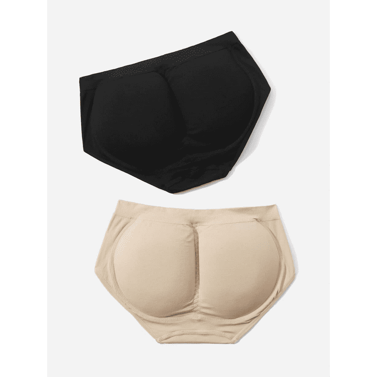 ZIMI 2PCS Black & Beige Butt Lifter Panty for Women with Hip Pad