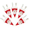 thumbnail image 5 of 5PCS Christmas Tableware Holder Cute Santa Hat Shape Cutlery Pocket Christmas Table Decor, 5 of 5