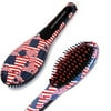 Salon-Grade Anti Static Ceramic Anti-Scald Hair Straightener Detangling Styling Brush- American Flag