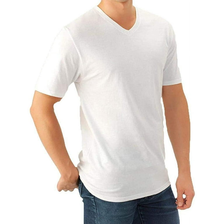 Fruit of the Loom Select Men's V-Neck T-Shirts Classic Fit Wicks Moisture  Tagless Random 6-Pack