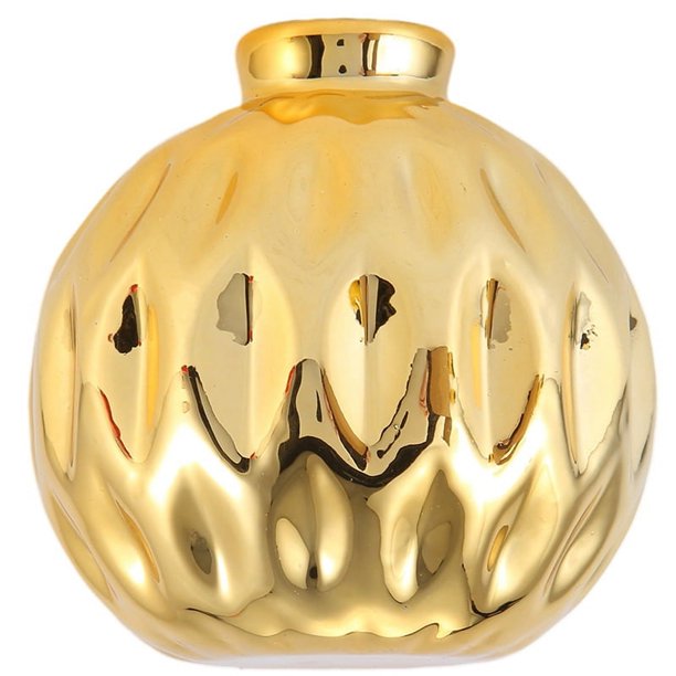 PequeñO JarróN de CeráMica PequeñA Flor en Relieve PatróN de Labios de Pescado ArtesaníAs Decoraciones para el Hogar (Oro)