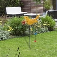thumbnail image 1 of Estaca de metal para jardín shamjiam campana de viento decorativa estatua de pájaro amarillo, 1 of 8