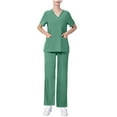 thumbnail image 2 of BVOFAR Ensemble de Blouses Médicales pour Femmes, Col en V Extensible, Hauts et Pantalons Jogger, Uniformes Médicaux avec Poches, 2 of 5