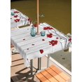 thumbnail image 2 of Outdoor Tablecloth with Umbrella Hole for Patio/Picnic/Party/Camping, Red Poppy Flowers Waterproof Table Cloth Square Cover Washable, Spring Modern Abstract Floral Wood (60"x 60"), 2 of 8